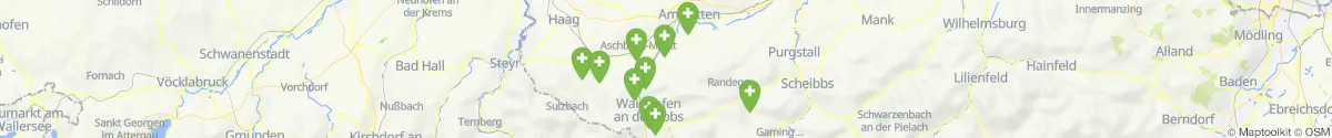 Kartenansicht für Apotheken-Notdienste in der Nähe von Waidhofen an der Ybbs (Stadt) (Niederösterreich)